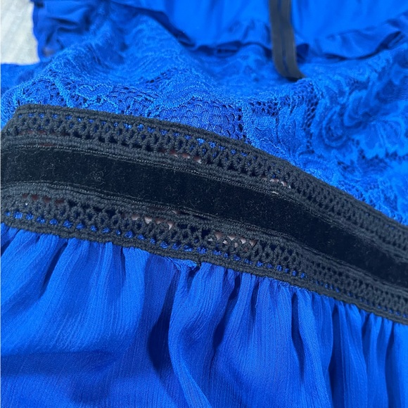 Disney Snow White and the Seven Dwarfs Blue Lace High Neck Dress - Picture 4 of 11